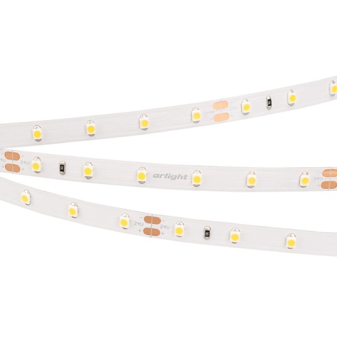 Лента светодиодная RT 2-5000 24V Warm2400 (3528, 300 LED, LUX) (Arlight, 4.8 Вт/м, IP20)