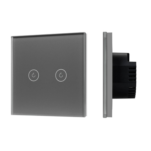 Выключатель сенсорный SWT-OMALI-S02-ZB-GR (250V, 10A, Zigbee) (Arlight, Стекло)