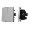 Механизм выключателя двухклавишный перекрёстный SWT-NOBE-MKX2-SFPL-IS (230V, 10A) (Arlight, Никель)