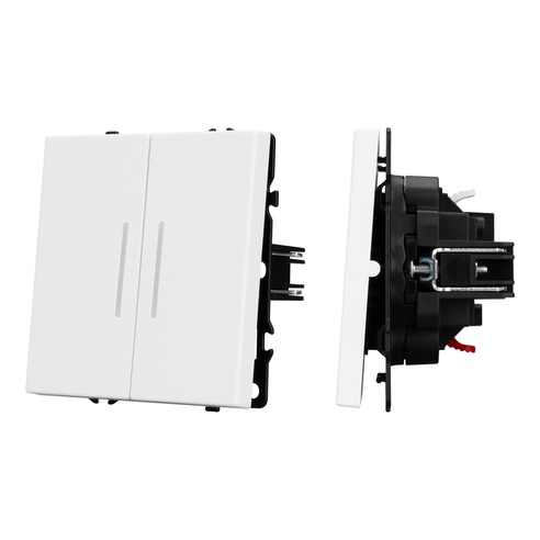 Механизм выключателя двухклавишный непроходной LED SWT-NOBE-MK02-SFPL-L-WH (230V, 10A) (Arlight, -)
