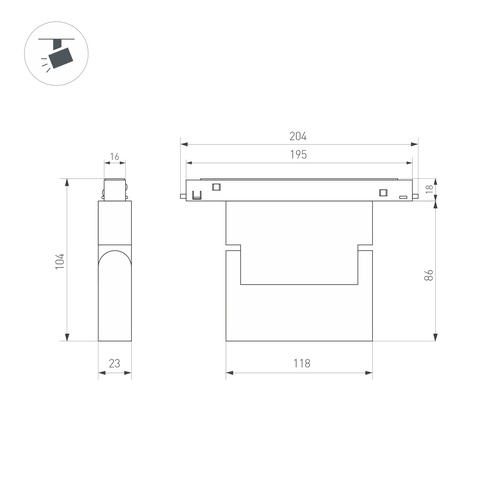 Светильник MAG-ORIENT-LASER-FOLD-S195-6W Warm3000 (WH, 30 deg, 48V, DALI) (Arlight, IP20 Металл, 5 лет)