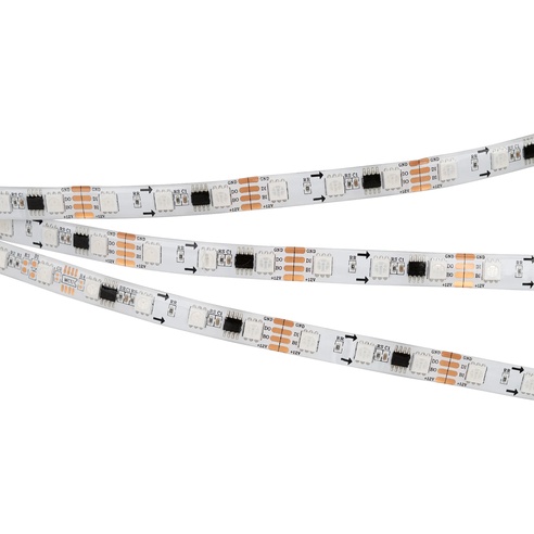 Лента светодиодная SPI-5000SE-RAM-5060-60 12V Cx3 RGB-Auto (10mm, 12W/m, IP65) (Arlight, Закрытый, IP65)