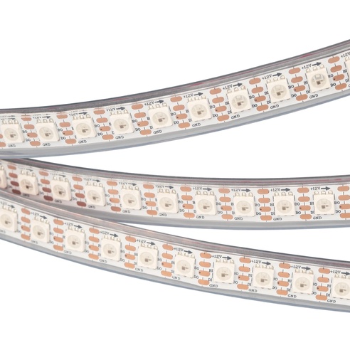 Лента светодиодная SPI-5000P-RAM-5060-100 12V Cx1 RGB-Auto (12mm, 14.4W/m, IP66)) (Arlight, Закрытый, IP66)