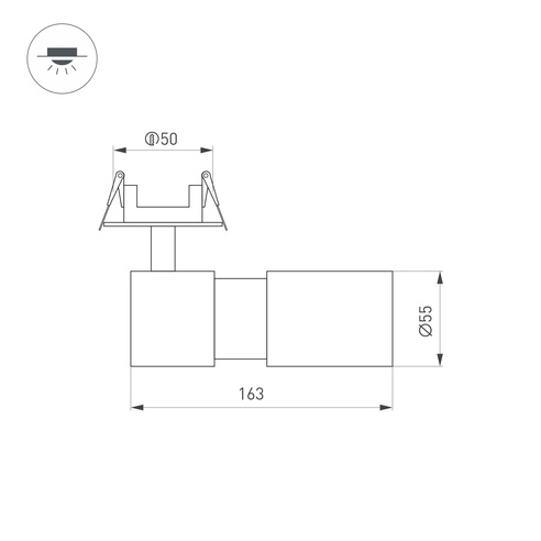 Светильник LGD-ARTEMIS-BUILT-FLAP-R55-12W Warm2700 (WH, 8-80 deg, 230V) (Arlight, IP20 Металл, 5 лет)
