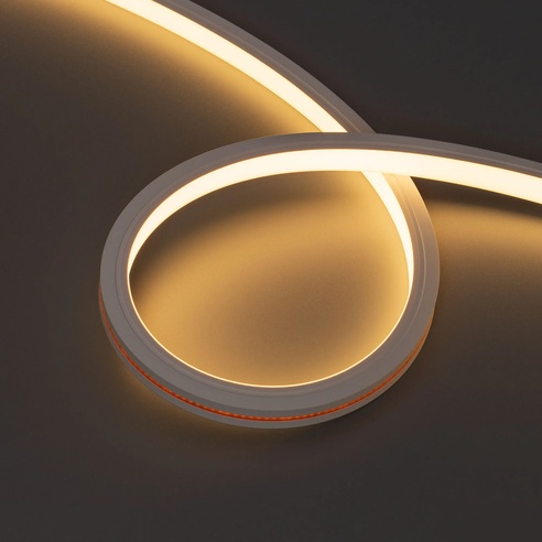 Лента герметичная MOONLIGHT-TOP-X320-13x12mm 24V Warm3000 (5 W/m, IP67, sauna, 5m, wire x1) (Arlight, Вывод вниз, 3 года)