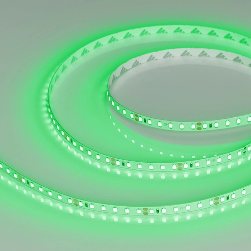Лента светодиодная RT-A120-8mm 24V Green(9.6 W/m, IP20, 2835, 5m) (Arlight, Открытый)