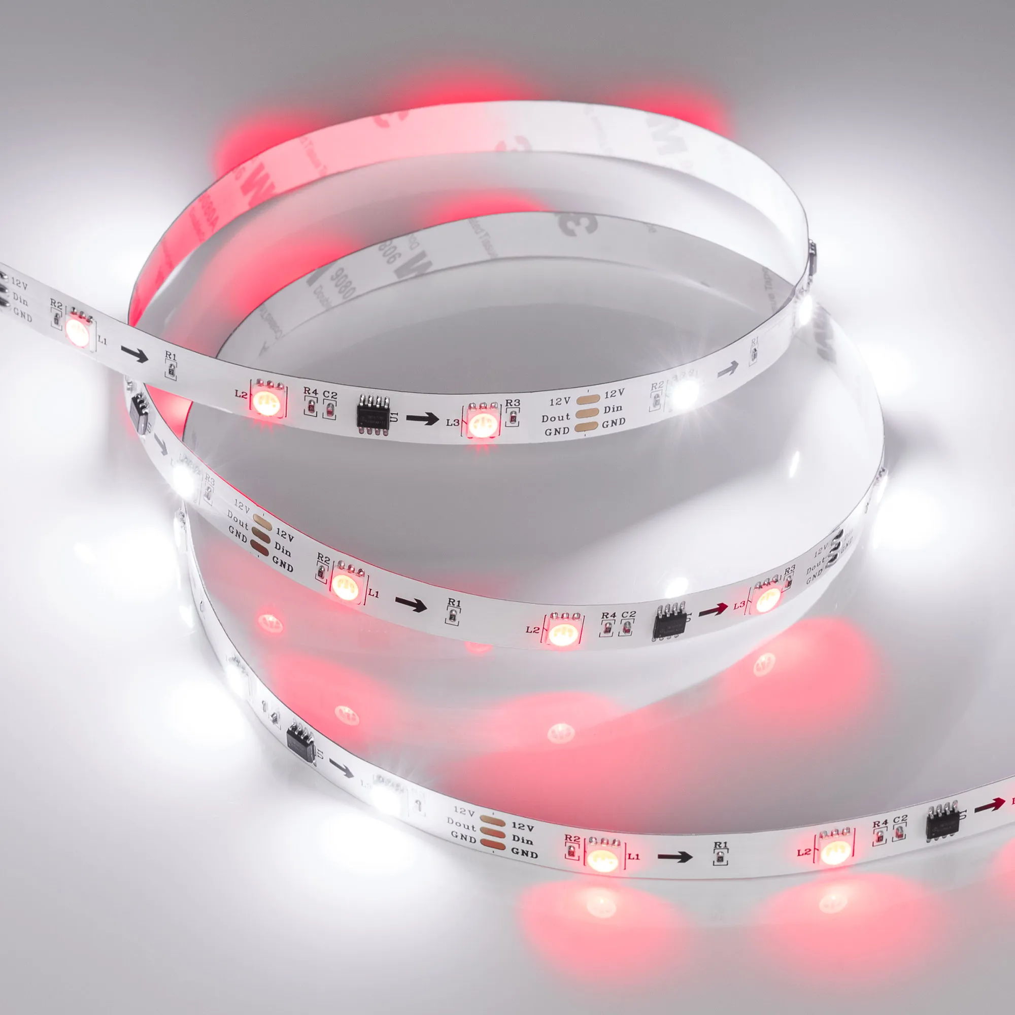 Лента светодиодная SPI-B30-10mm 12V RGB-PX3 (7.2W/m, IP20, 5060, 5m) (Arlight, бегущий огонь)