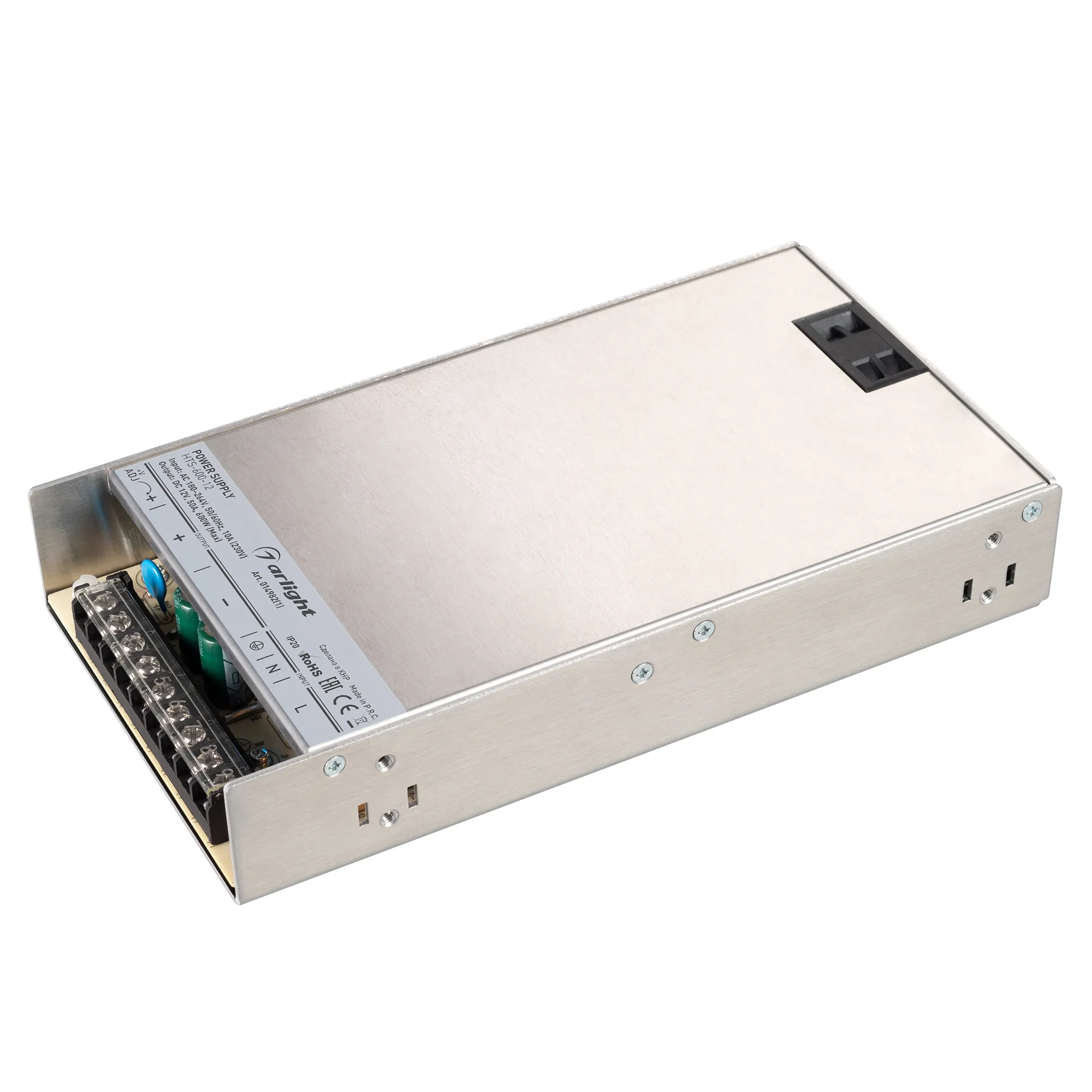Блок питания HTS-600-12 (12V, 50A, 600W) (Arlight, IP20 Сетка, 3 года) - изображение товара