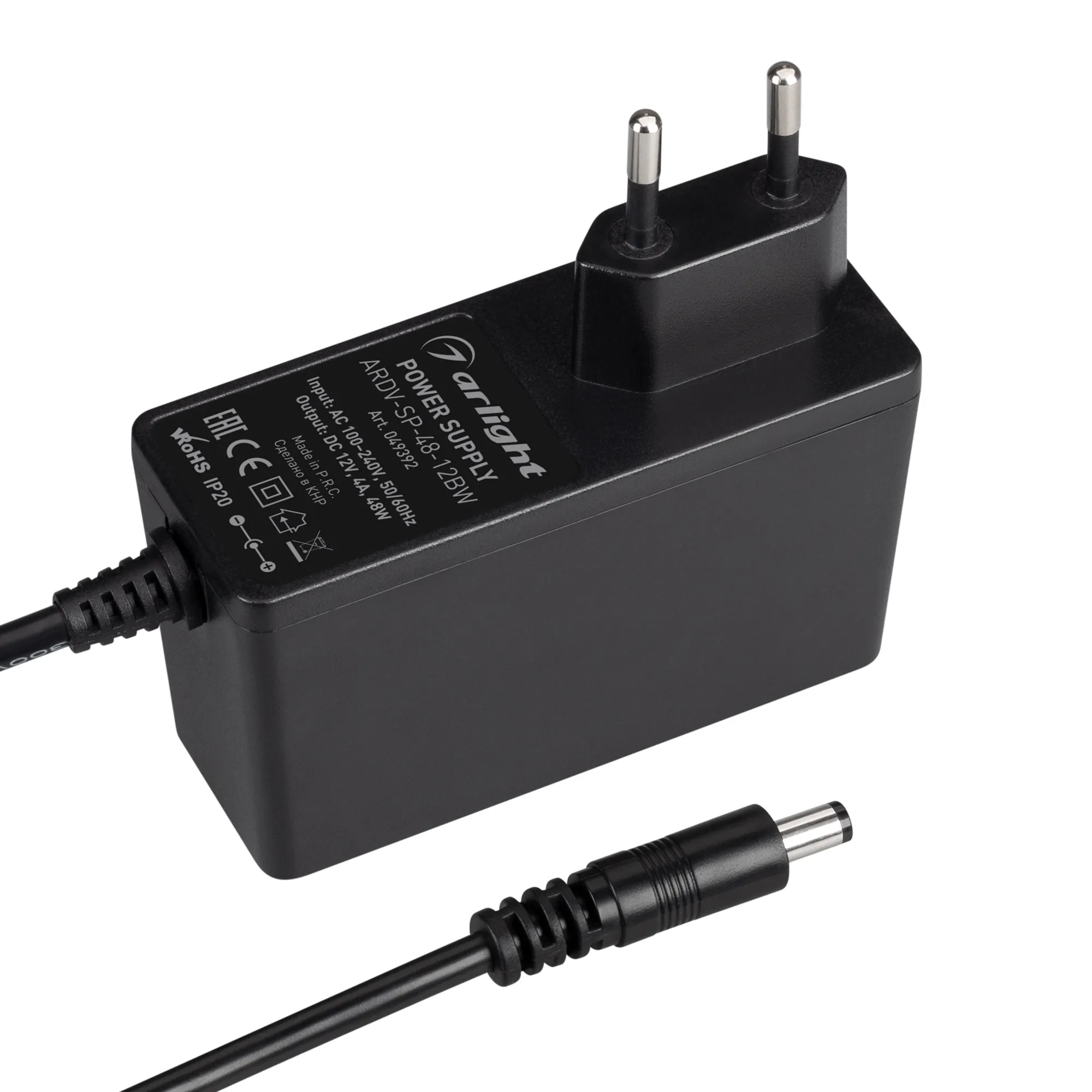 Блок питания ARDV-SP-48-12BW (12V, 4A, 48W) (Arlight, Адаптер, 5 лет) - изображение товара