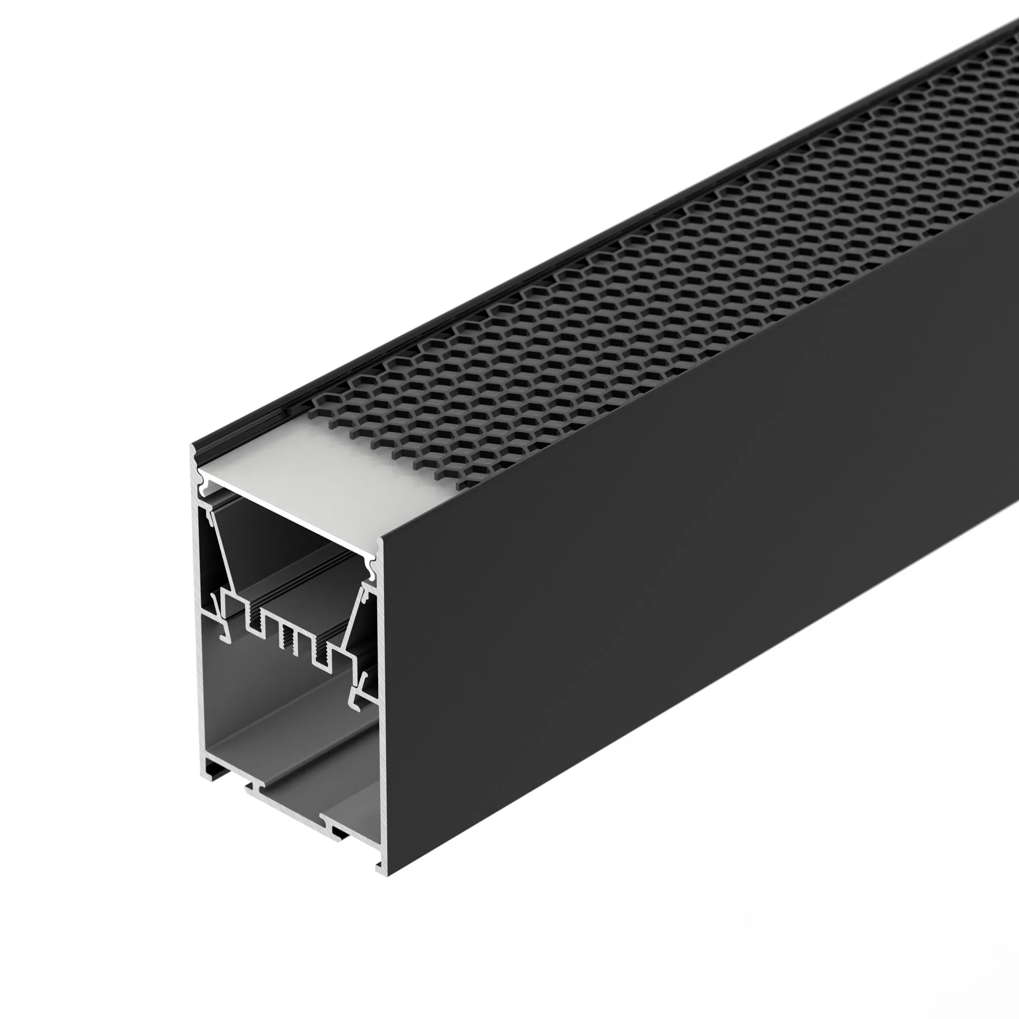 Профиль LINE-5075-HONEYCOMB-2000 BLACK (Arlight, Алюминий) - изображение товара