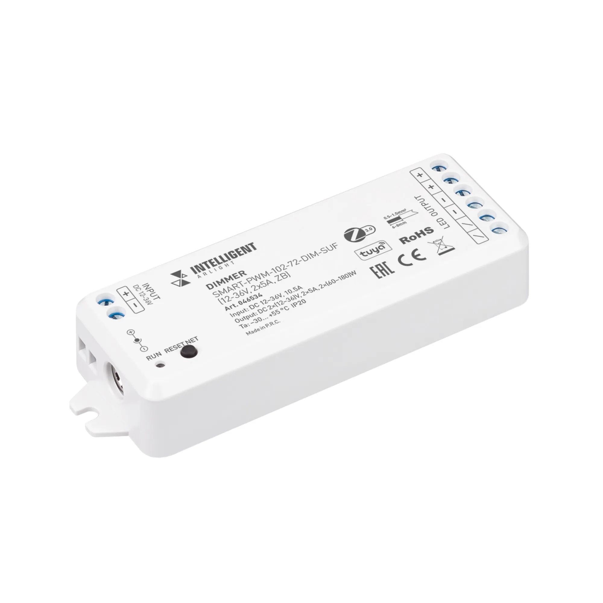 INTELLIGENT ARLIGHT Диммер SMART-PWM-102-72-DIM-SUF (12-36V, 2x5A, ZB) (IARL, Пластик) - изображение товара