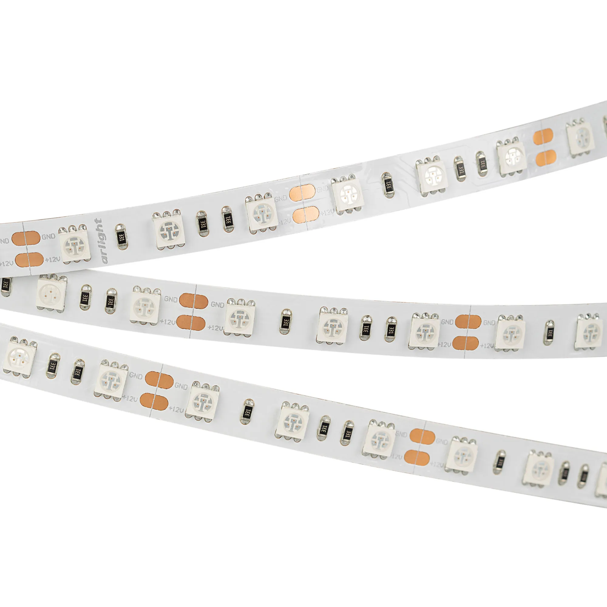 Лента светодиодная RT 2-5000 12V Red 2x (5060, 300 LED, LUX) (Arlight, 14.4 Вт/м, IP20)