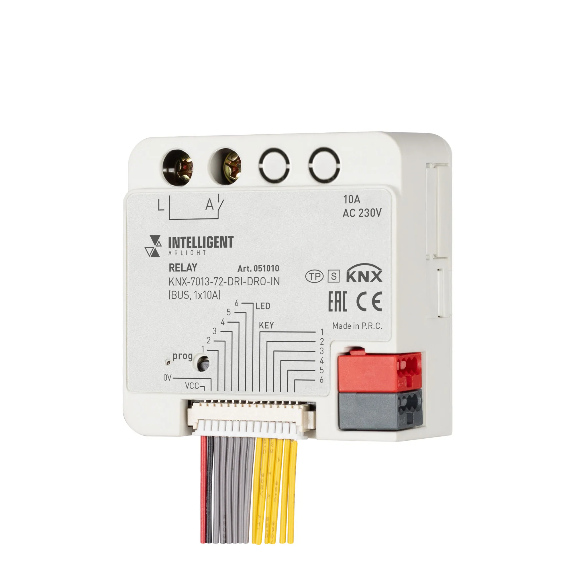 INTELLIGENT ARLIGHT Релейный модуль KNX-7013-72-DRI-DRO-IN (BUS, 1x10A) (IARL, IP20 Пластик, 2 года) - изображение товара