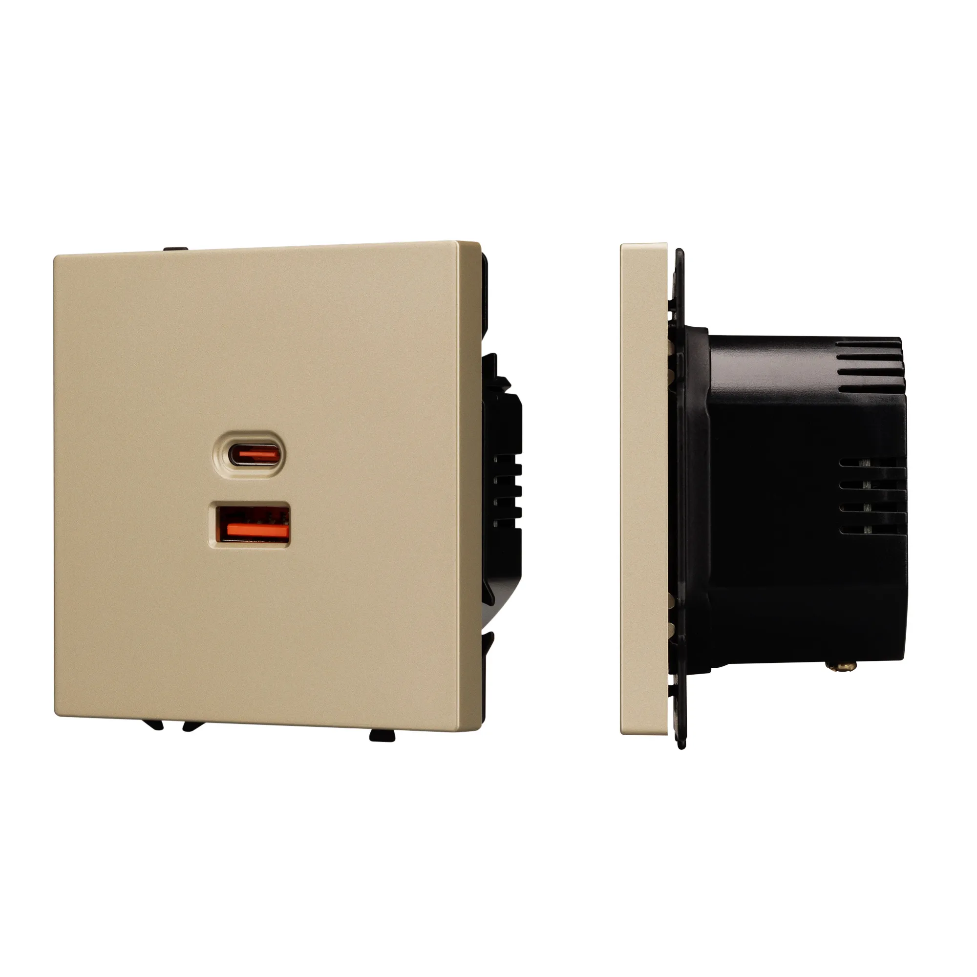 Механизм розетки с быстрой USB зарядкой SCT-NOBE-MUAC-SFPL-FC-GD (65W, QC3) (Arlight, -) - изображение товара