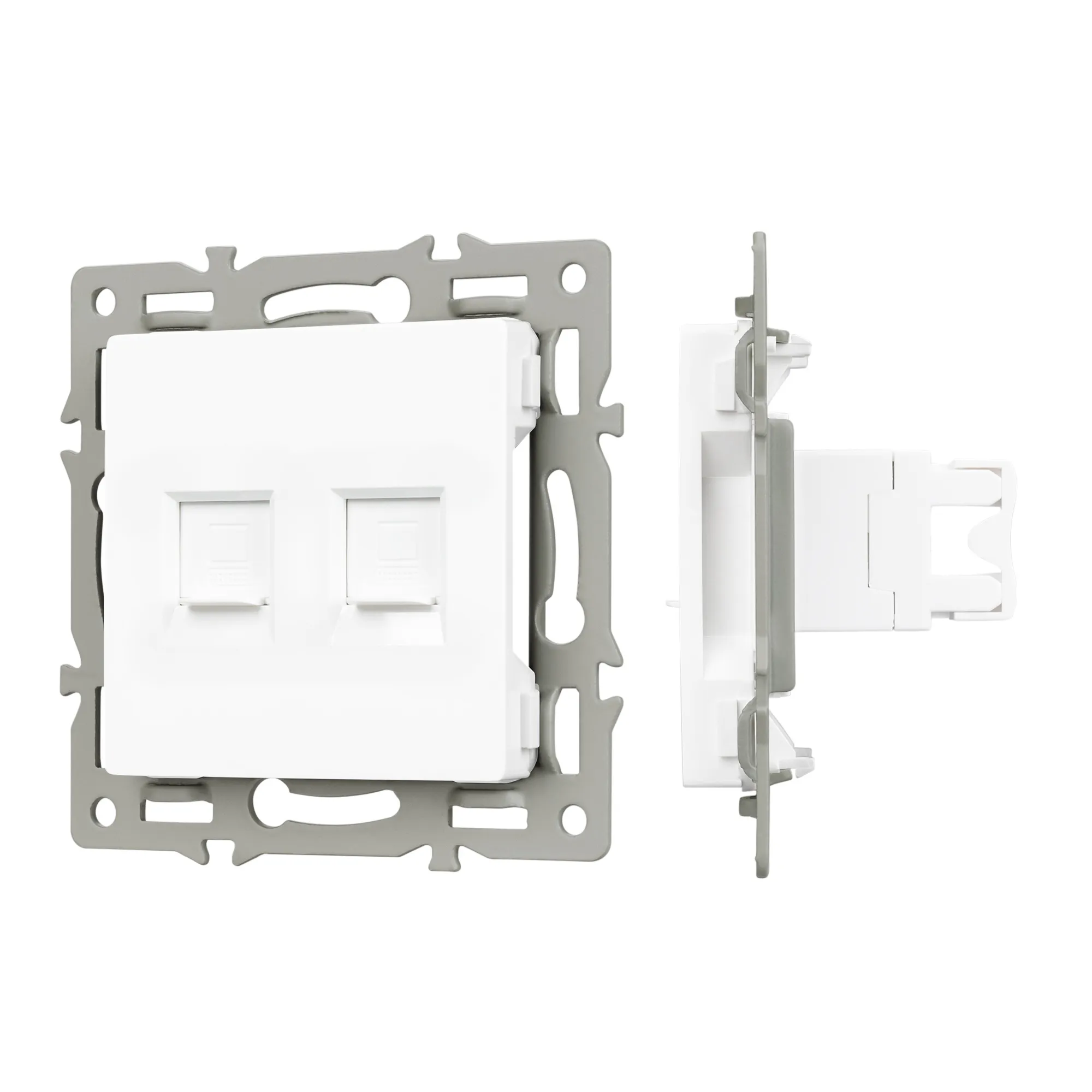 Механизм компьютерной розетки двойной SCT-MPC2-PL-WH (RJ-45, CAT6) (Arlight, -) - изображение товара