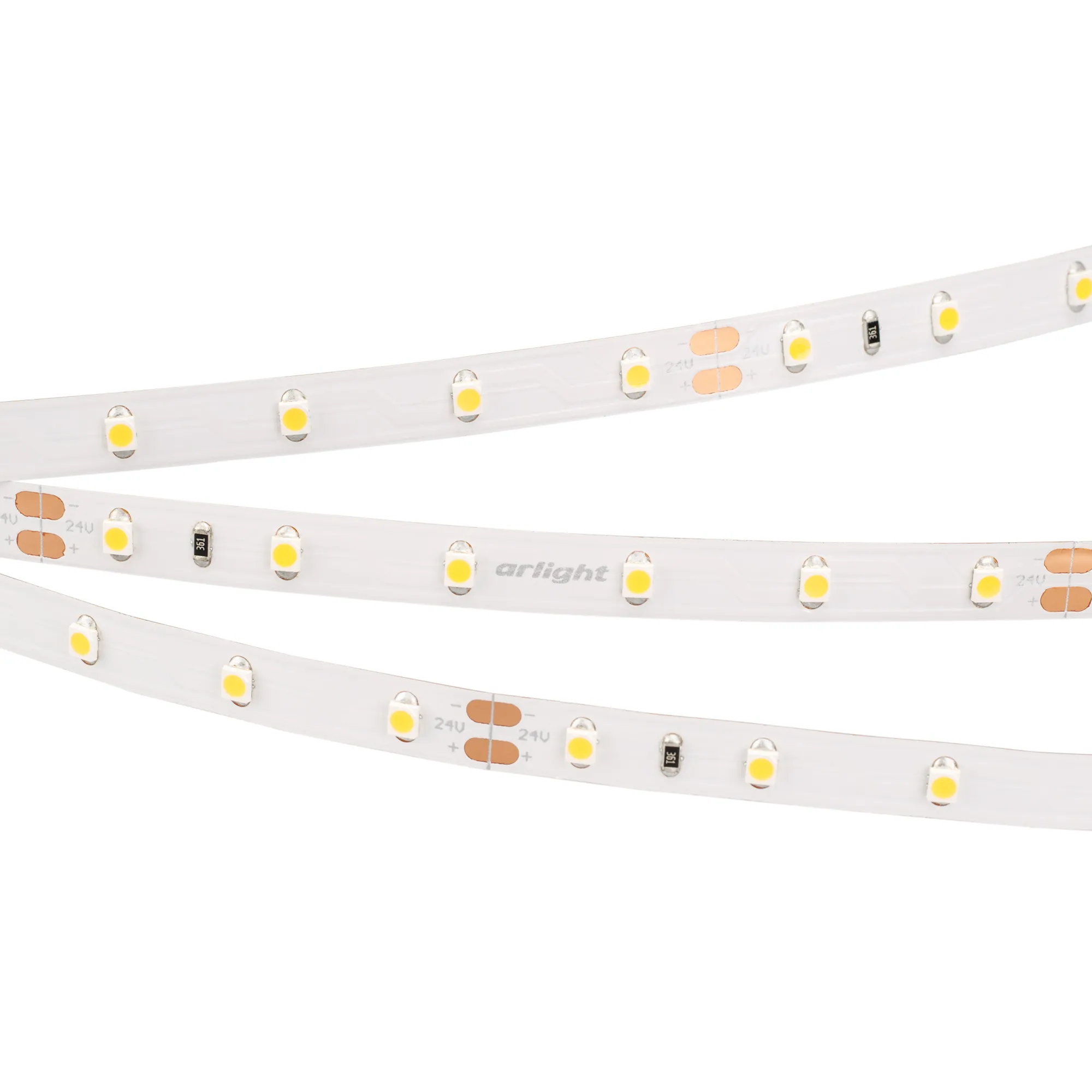 Лента светодиодная RT 2-5000 24V Warm2700 (3528, 300 LED, LUX) (Arlight, 4.8 Вт/м, IP20)