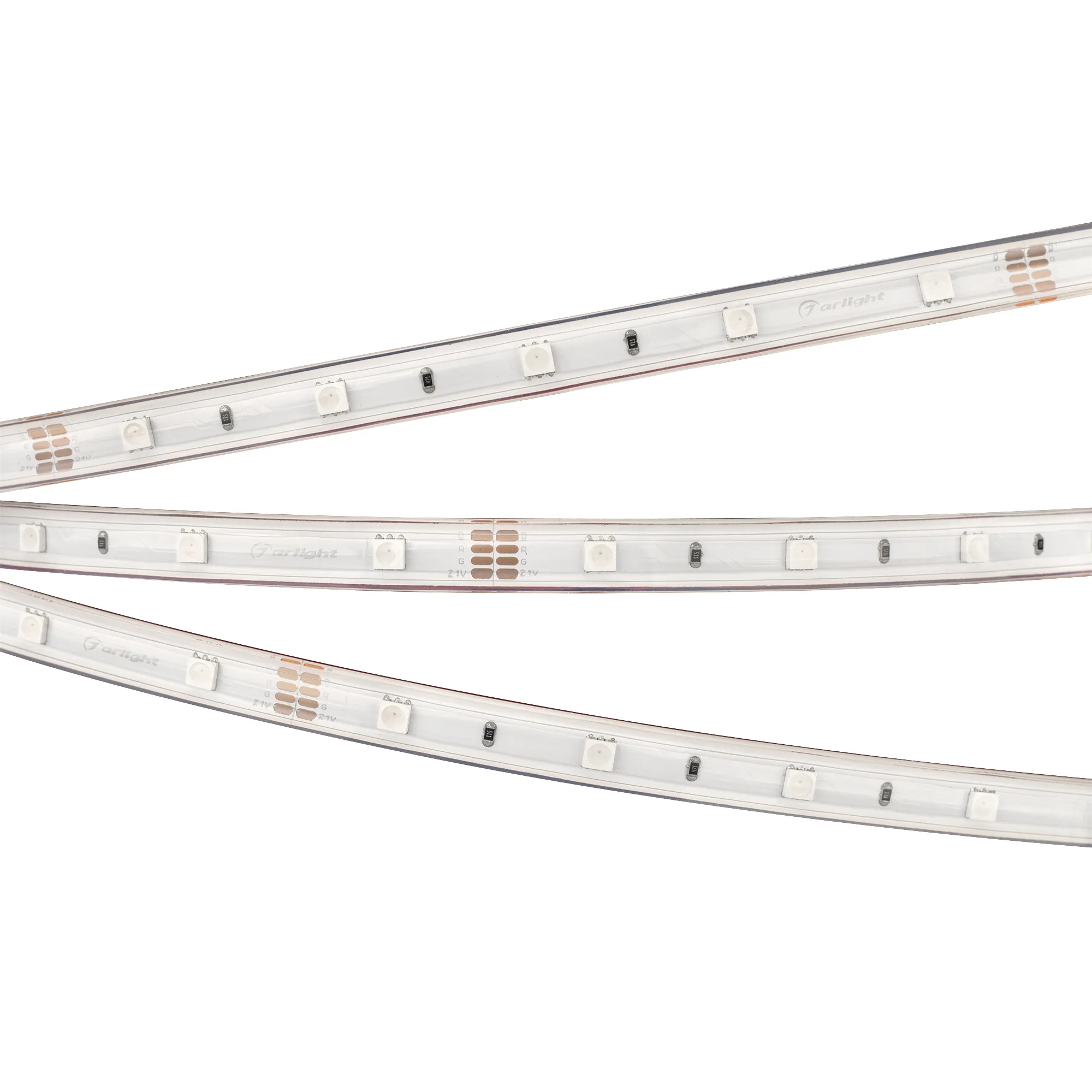 Лента светодиодная герметичная RTW-PS-B30-13mm 24V RGB (7.2 W/m, IP67, 5060, 5m) (Arlight, 7.2 Вт/м, IP67) - изображение товара