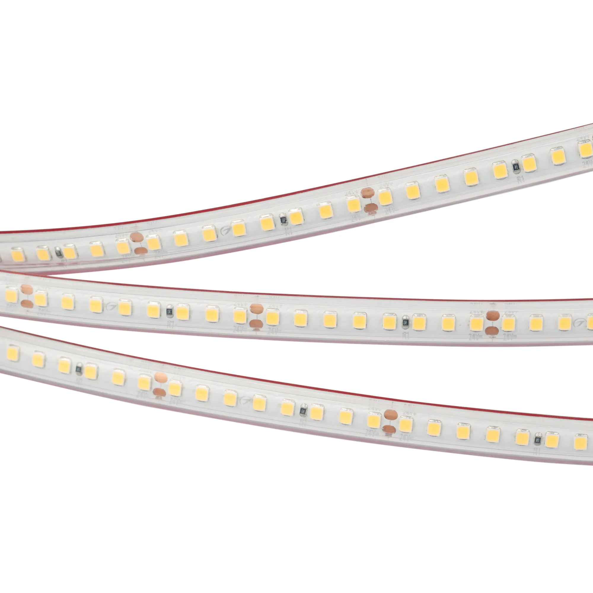 Лента светодиодная RTW 2-5000PS 24V Warm3500 2x (2835, 160 LED/m, LUX) (Arlight, 12 Вт/м, IP67)