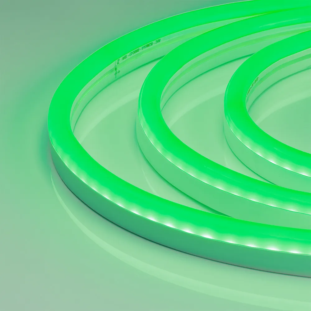 Гибкий неон ARL-CF2835-U15M20-24V Green (26x15mm) (Arlight, 8 Вт/м, IP65)