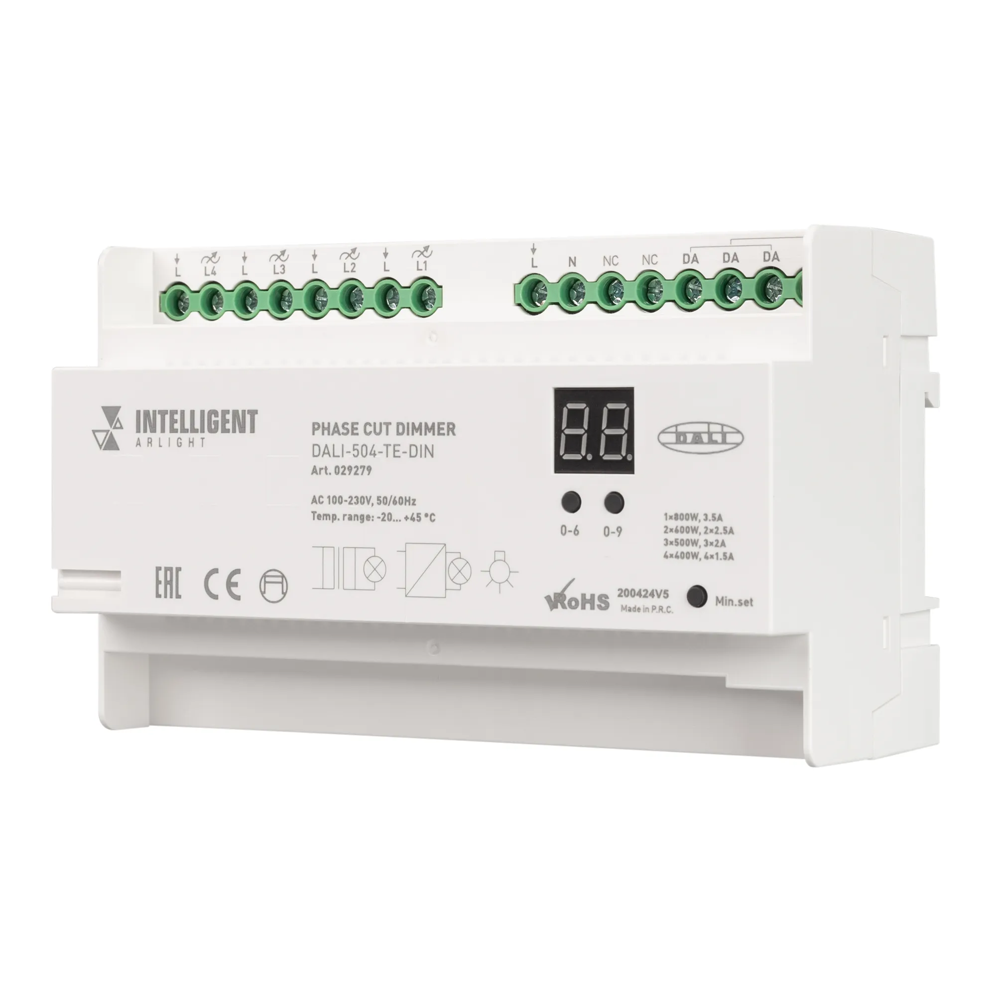 INTELLIGENT ARLIGHT Диммер DALI-504-TE-DIN(230V, 4x2A) (IARL, -) - изображение товара