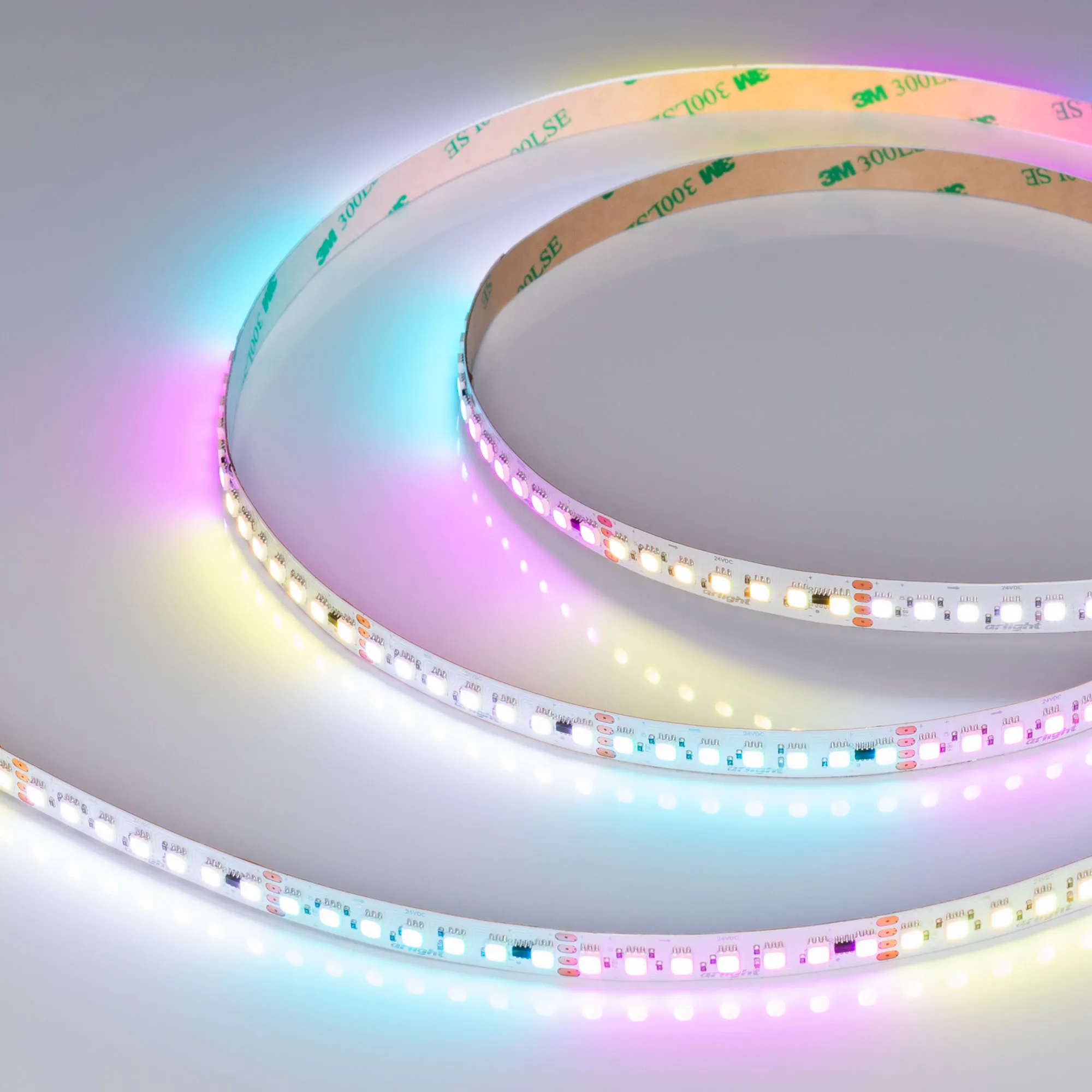 Лента светодиодная SPI-F140-10mm 24V RGB-PX7-BPT (22 W/m, IP20, 3535, 5m) (Arlight, бегущий огонь)