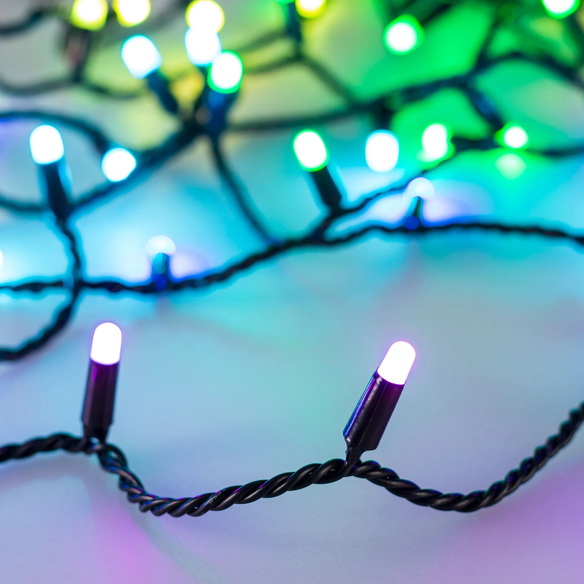 Светодиодная гирлянда ARD-STRING-CLASSIC-10000-BLACK-100LED-MILK-LIVE RGB-DMX (24V, 10W) (Ardecoled, IP65) - изображение товара