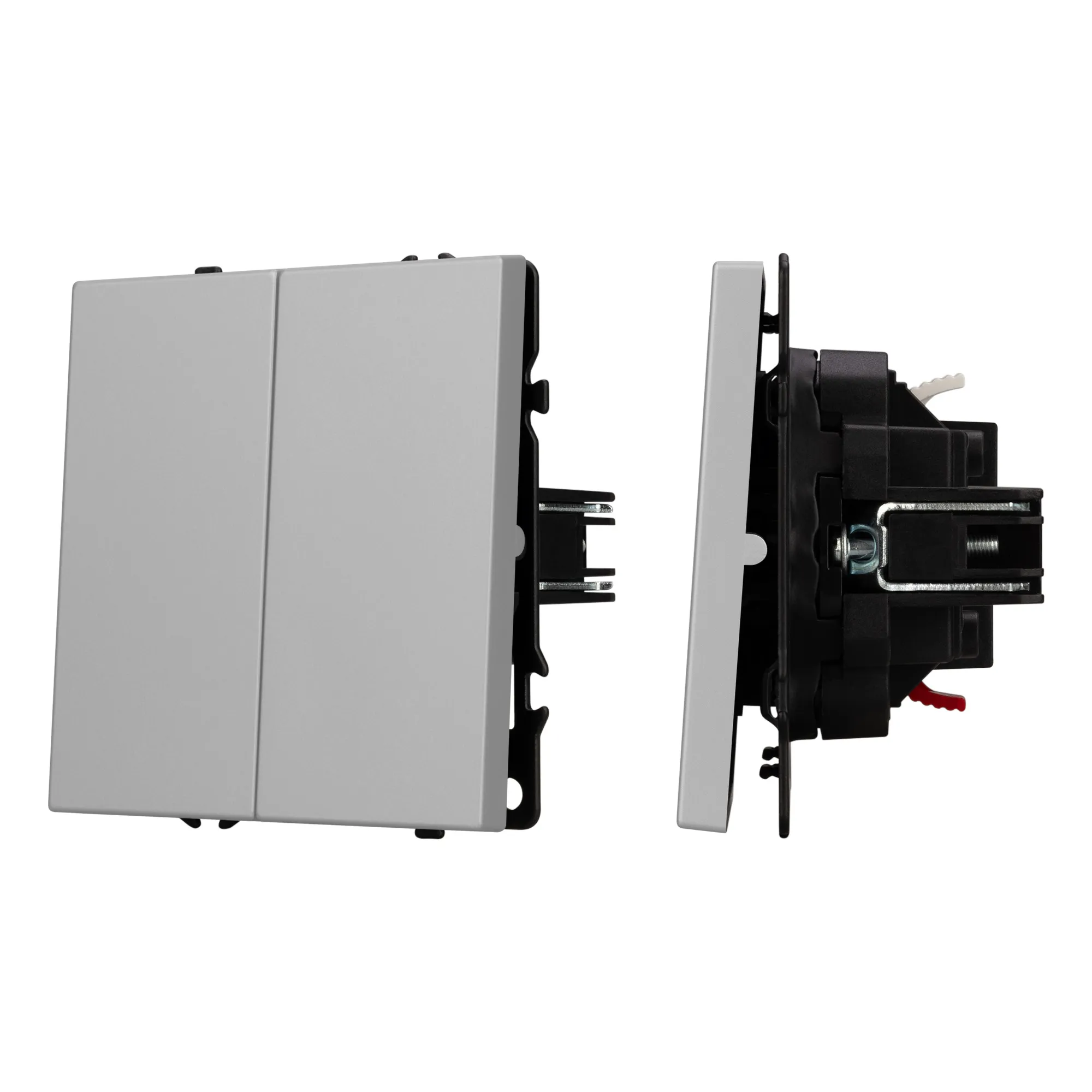 Механизм выключателя двухклавишный проходной SWT-NOBE-MKP2-SFPL-IS (230V, 10A) (Arlight, Никель) - изображение товара