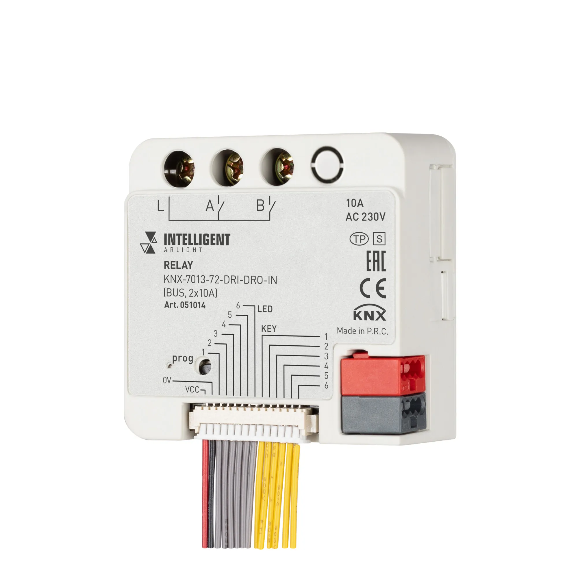 INTELLIGENT ARLIGHT Релейный модуль KNX-7013-72-DRI-DRO-IN (BUS, 2x10A) (IARL, IP20 Пластик, 2 года) - изображение товара