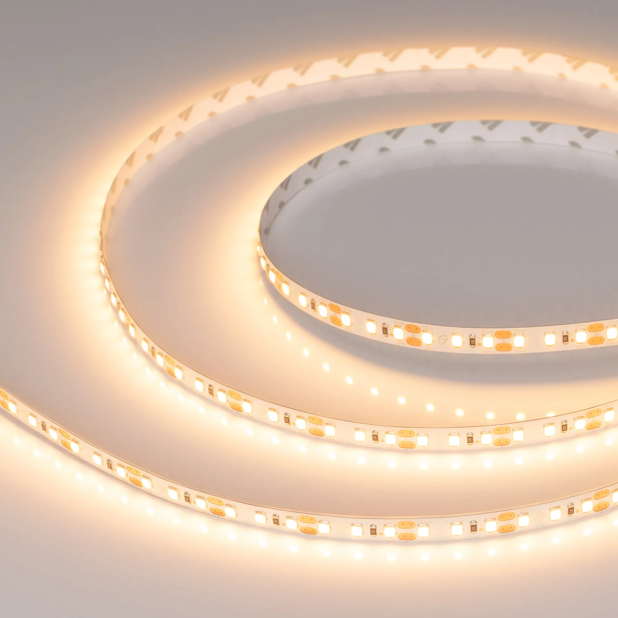 Лента светодиодная RT-A120-8mm 12V Warm2400 (9.6 W/m, IP20, 2835, 5m) (Arlight, 9.6 Вт/м, IP20) - изображение товара