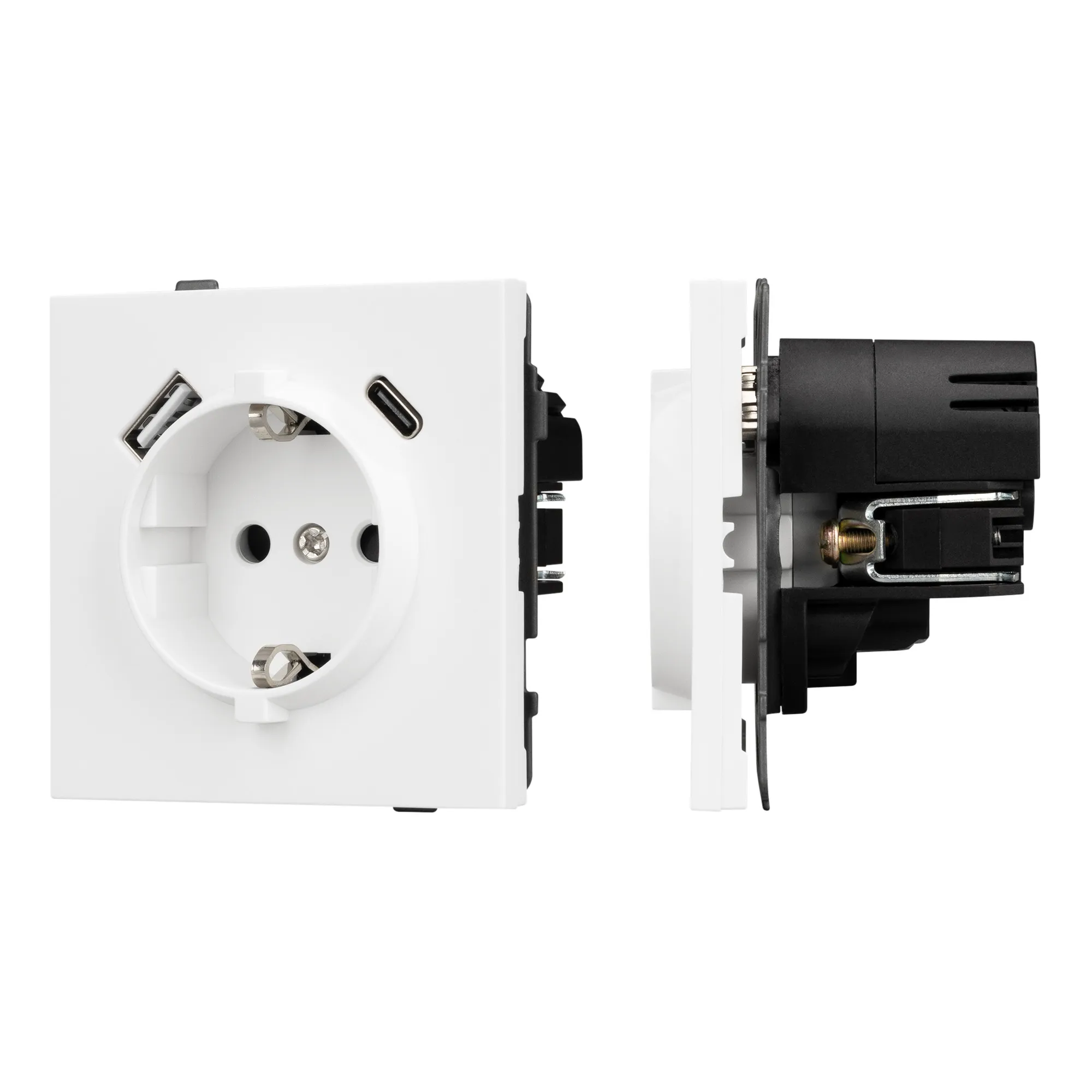 Механизм розетки с USB зарядкой SCT-TENDO-MUAC-PL-WH (230V, 16A) (Arlight, -) - изображение товара